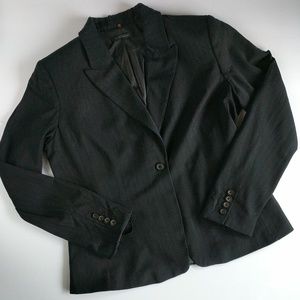 Elie Tahari Charcoal Pinstripe Career Blazer